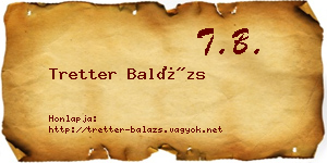 Tretter Balázs névjegykártya